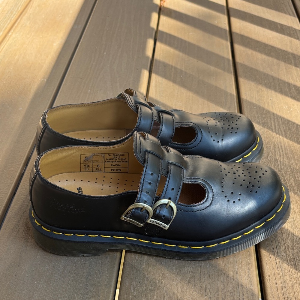 Dr. Martens Black Leather 8065 Mary Jane Shoes